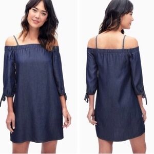 Splendid Chambray denim like off the shoulder mini dress